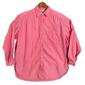 Solumbra Pink Button Down Long Sleeve Shirt Top Size PM Casual Lightweight